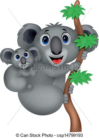 336x470 Vector Illustration Of Mother And Baby Koala Cartoon Eps Vectors