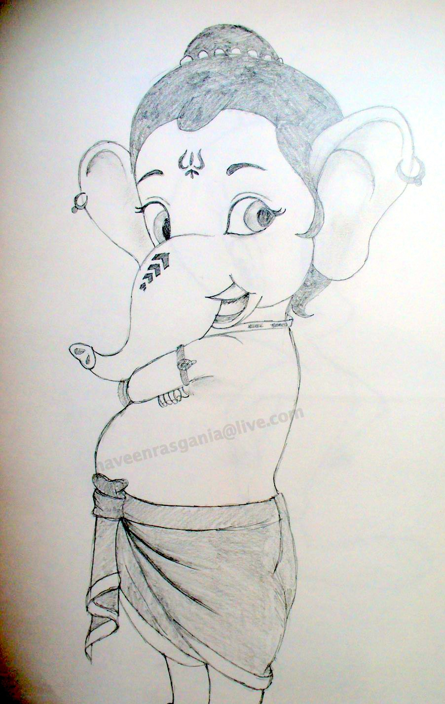 Krishna Pencil Drawing
