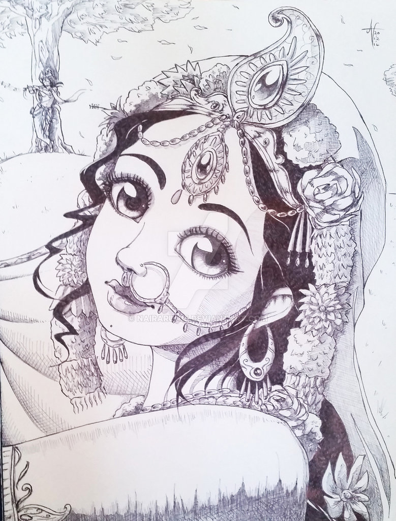 Little Krishna Pencil Drawing
