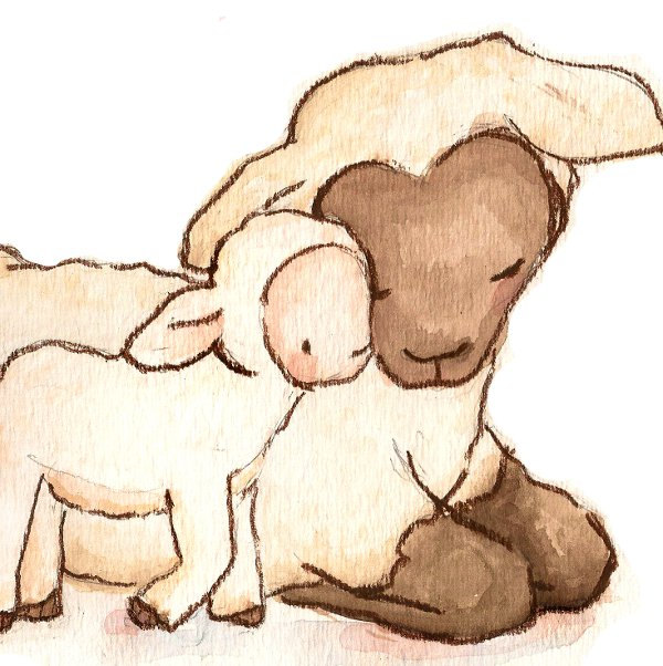 600x602 Children Art Print. My Baby Collection My Baby Lamb. Print