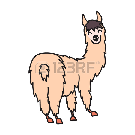 450x450 Cute And Simple Llamas Drawing, Adult And Baby Llama. Funny