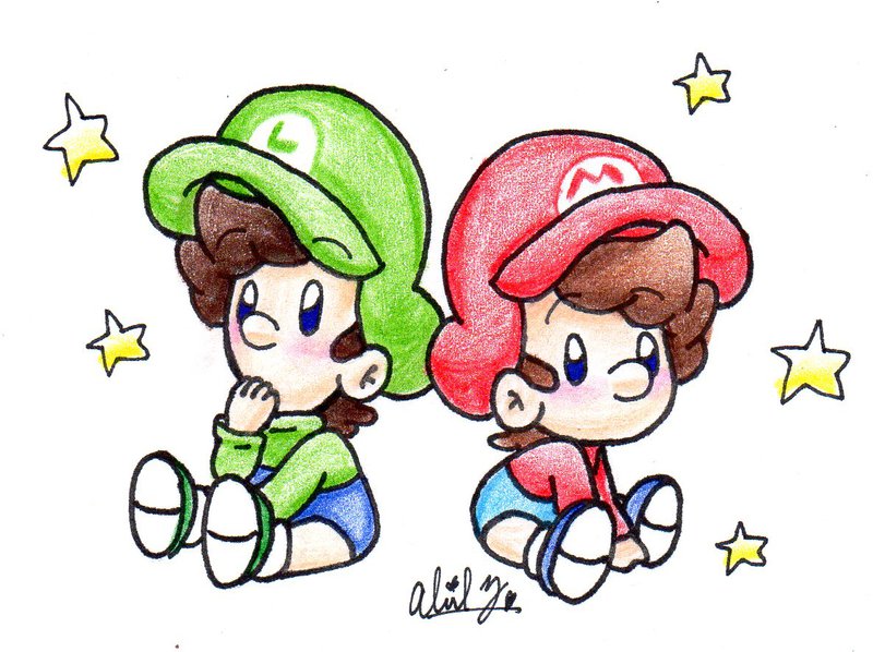 800x598 Baby Mario And Baby Luigi By Babyabbiestar