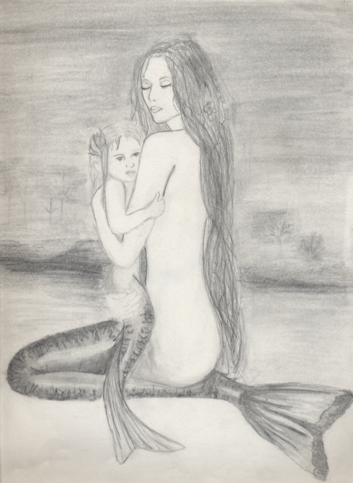 699x954 Mermaid And Baby Mermaid By Jenny Penny 001