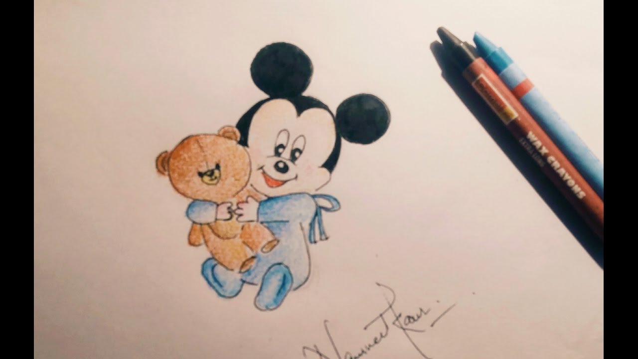1280x720 How To Draw Baby Mickey Mouse Tutorial [Easy ]