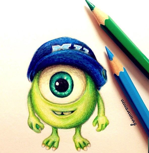 591x603 Baby Mike Wazowski Colouring Pencil (Find Me