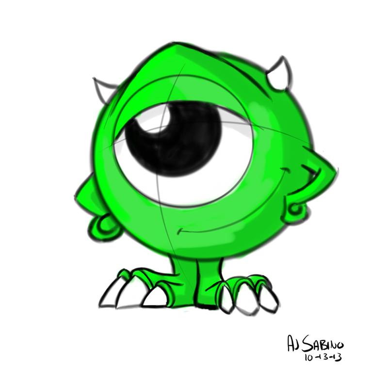 800x800 Mini Mike Wazowski By Ajsabino