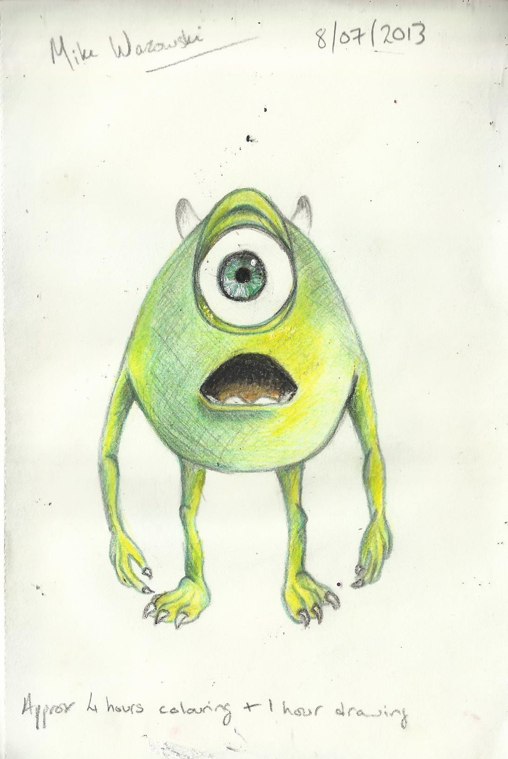 1024x1528 Wazowski Drawing By Crackerjackcrafts