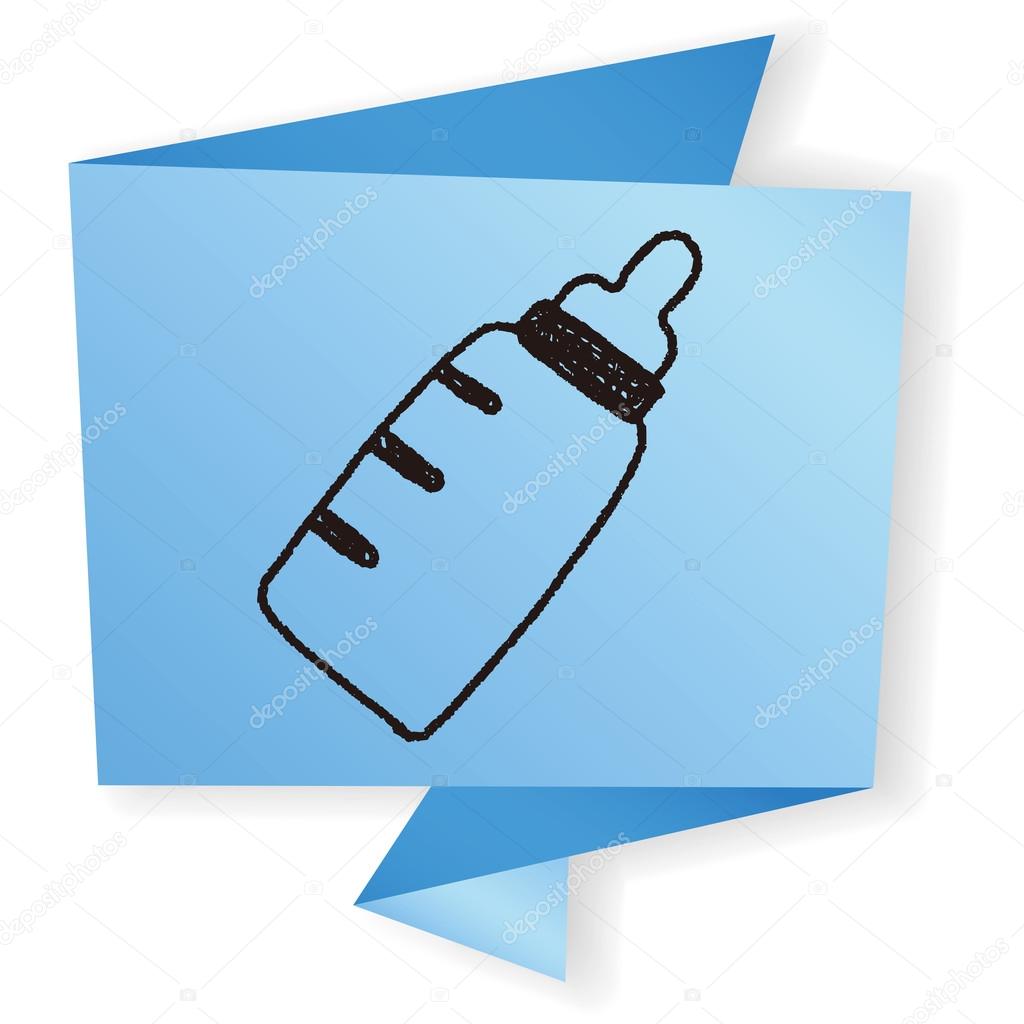 1024x1024 Doodle Baby Milk Bottle Vector Illustration Stock Vector