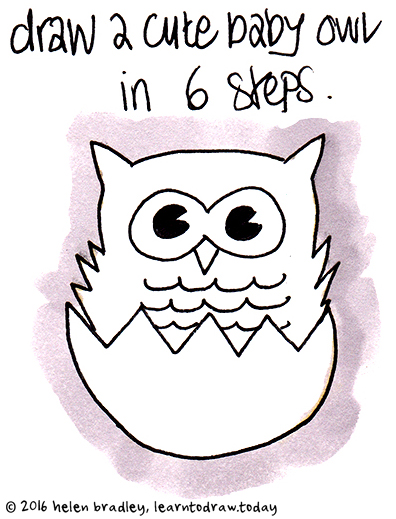 396x519 Learn To Draw A Baby Owl In 6 Steps Learn To Draw