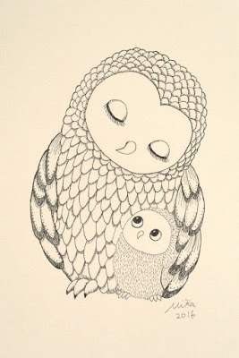 267x400 Mika Art Blog Owl Mom Amp Baby 4 X 6