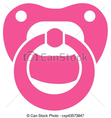 440x470 Pink Baby Girl Pacifier Eps Vector