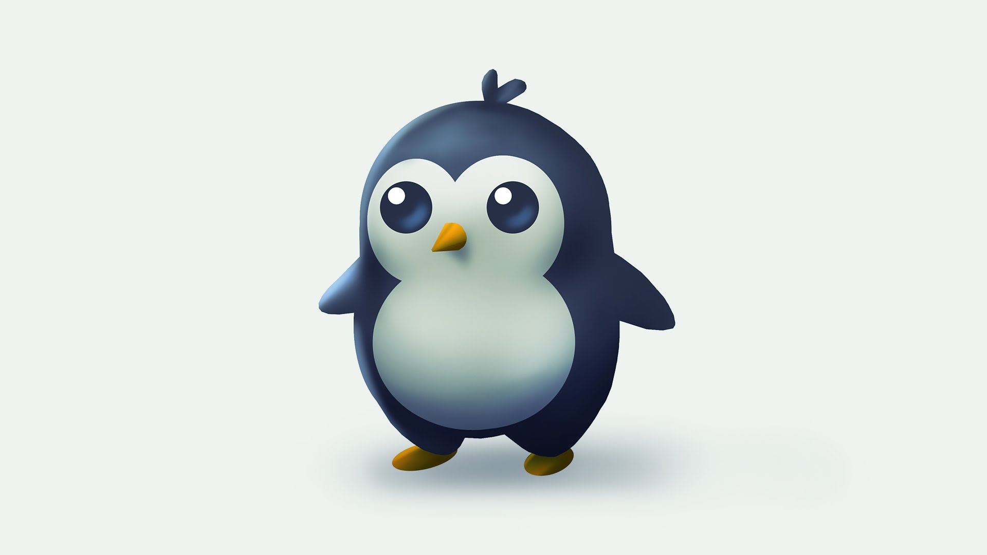 1920x1080 Cute Penguin Drawing