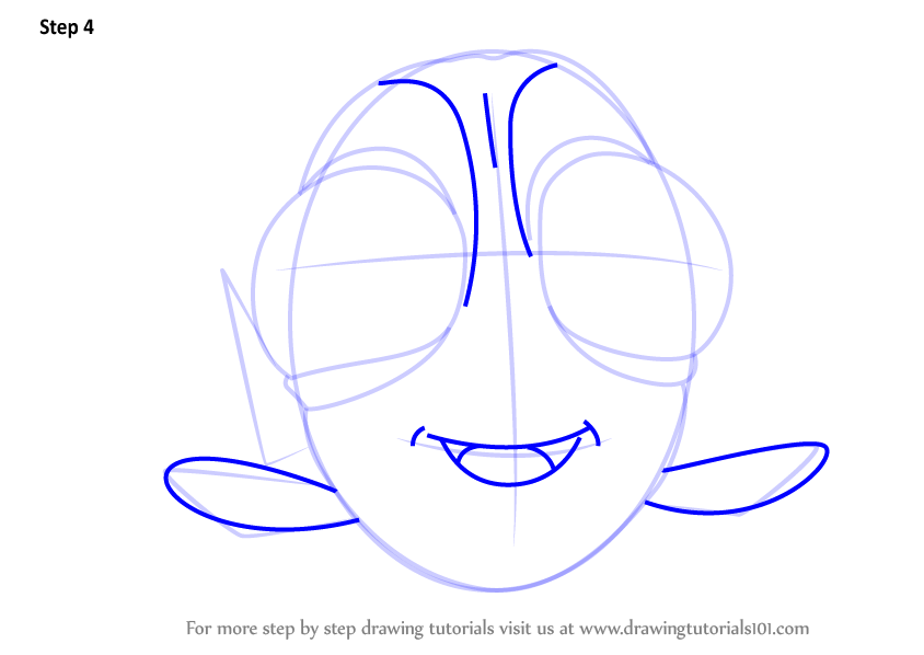 844x598 Learn How To Draw Baby Dory From Finding Dory (Finding Dory) Step
