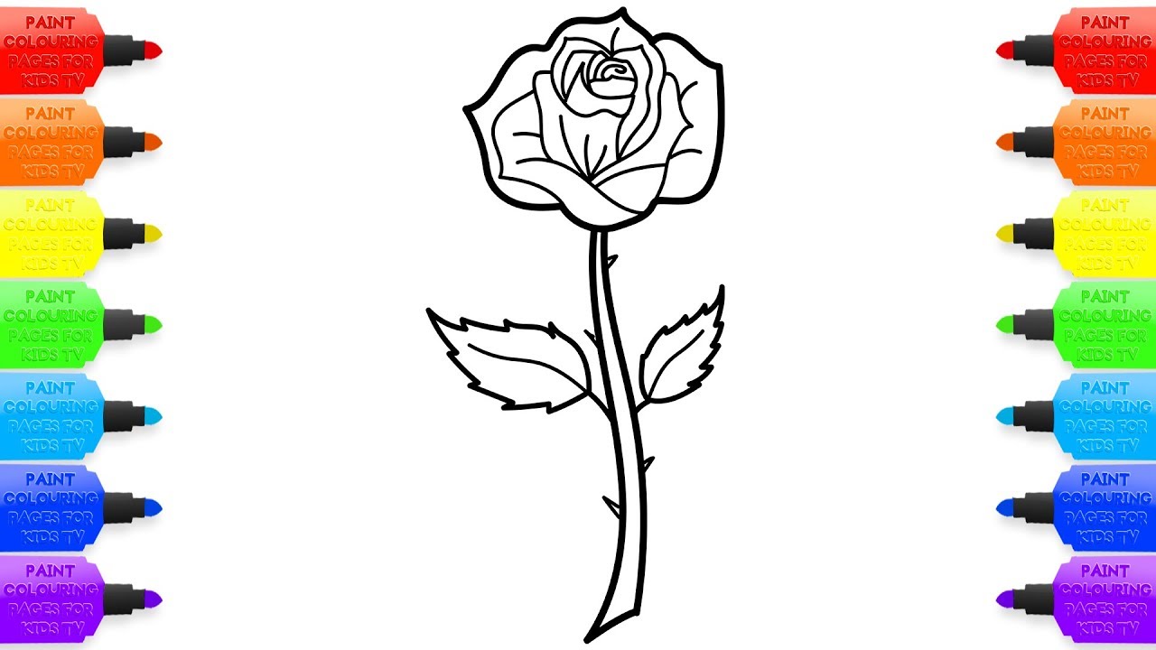 1280x720 How To Draw Rose Coloring For Baby Drawing Flowers Rainbow Colors