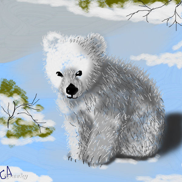 600x600 Baby Polar Bear An Animals Speedpaint Drawing By Sketchpad
