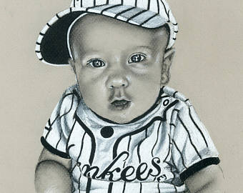340x270 Custom Baby Portrait Custom Portrait Drawing Drawing