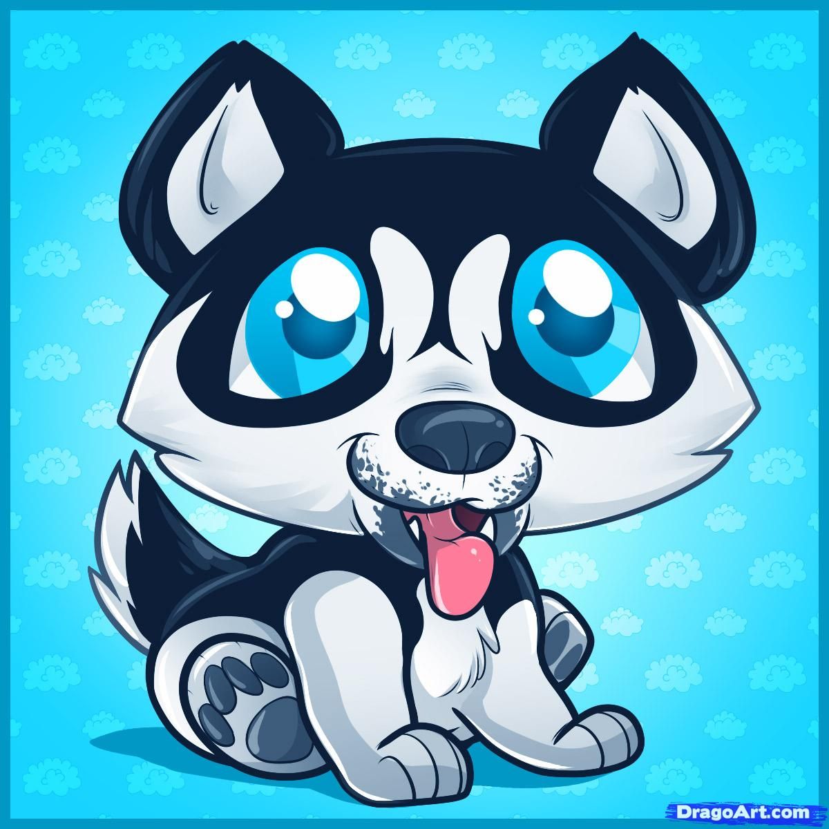 1200x1200 Puppies Cartoon How To Draw A Husky Puppy, Husky Puppy
