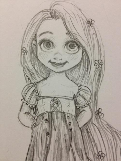 500x667 Baby Rapunzel Sketch