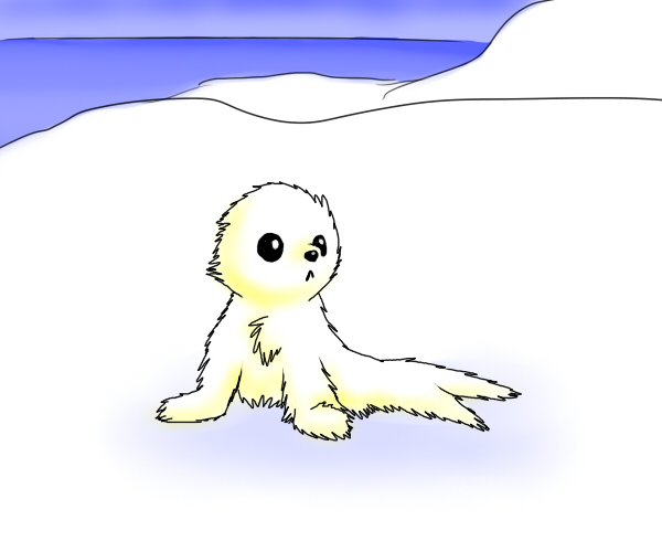 600x500 Harp Seal Pup By Hearttheglaceon