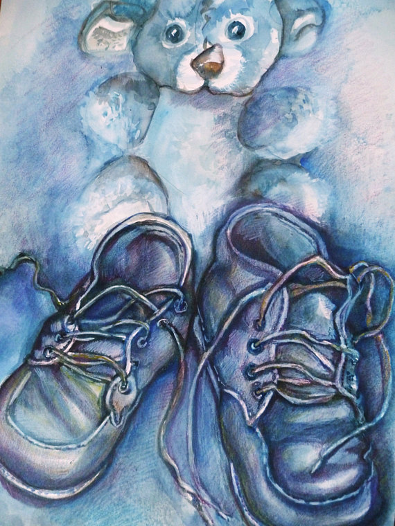570x760 Paintings Of Baby Shoes
