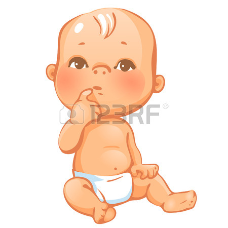 450x450 Portrait Of Happy Smiling Baby. Cute Little Baby In Diaper Sitting