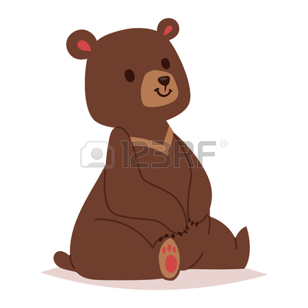 450x450 Cute Cartoon Bear Emotions Icon. Brown Character Happy Smiling