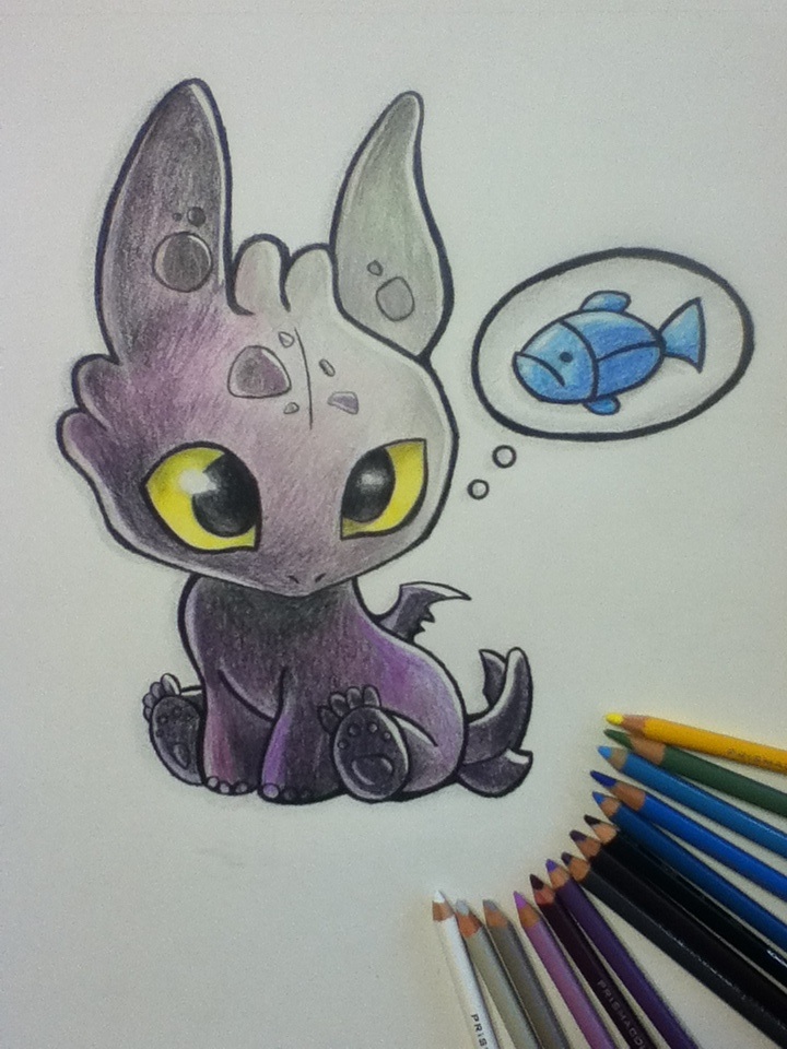 Baby Toothless Drawing at GetDrawings | Free download