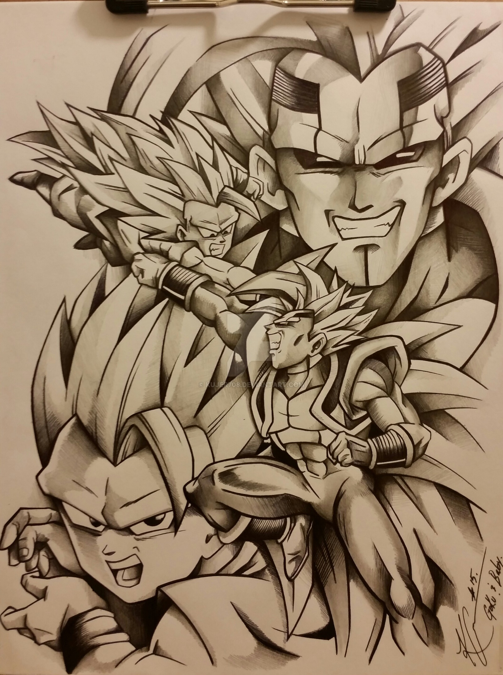 1600x2146 Kid Goku Ssj3 Vs Baby Vegeta By Kujer708