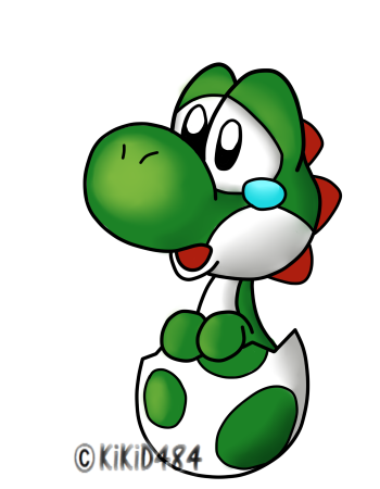 350x450 Sad Baby Yoshi Colored By Kikid484