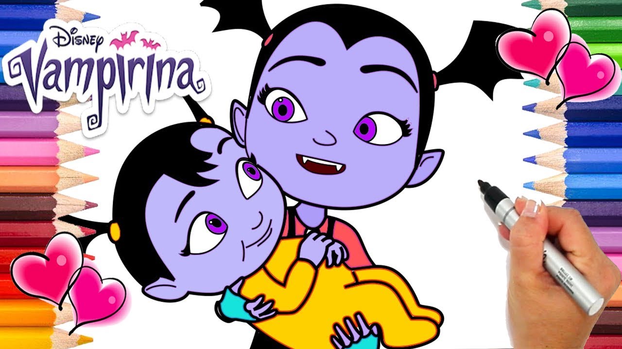 1280x720 Vampirina Babysitting Coloring Page Vampirina Baby Nosy Coloring