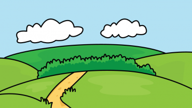 382x215 How To Draw Backgrounds, Nature, A River, A Clouds, A Grass, Easy