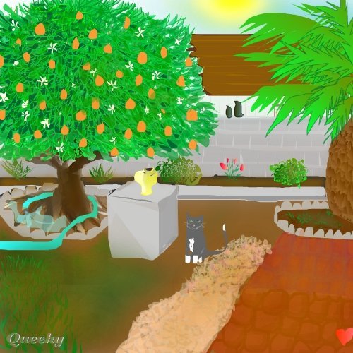 500x500 Old Backyard A Landscape Speedpaint Drawing By Jansayspuck