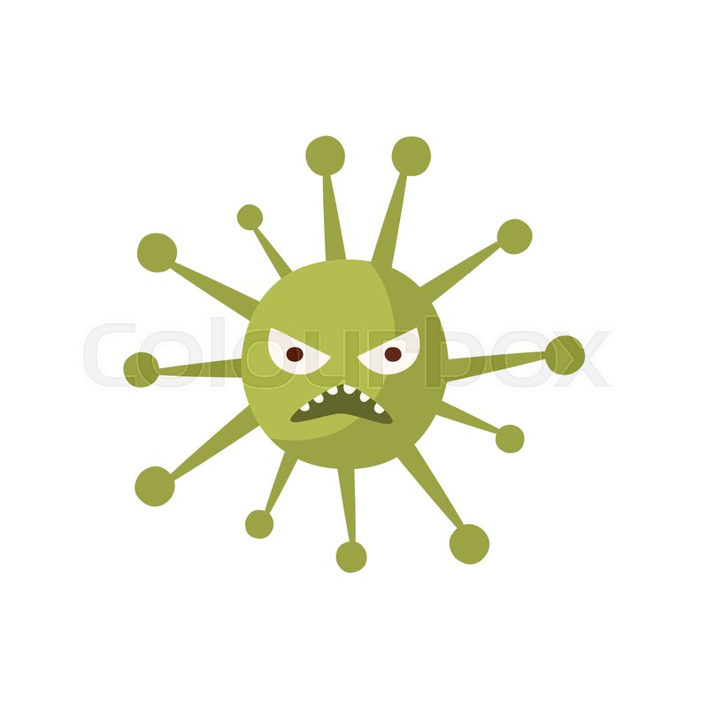 800x800 Green Sun Shaped Aggressive Malignant Bacteria Monster With Sharp
