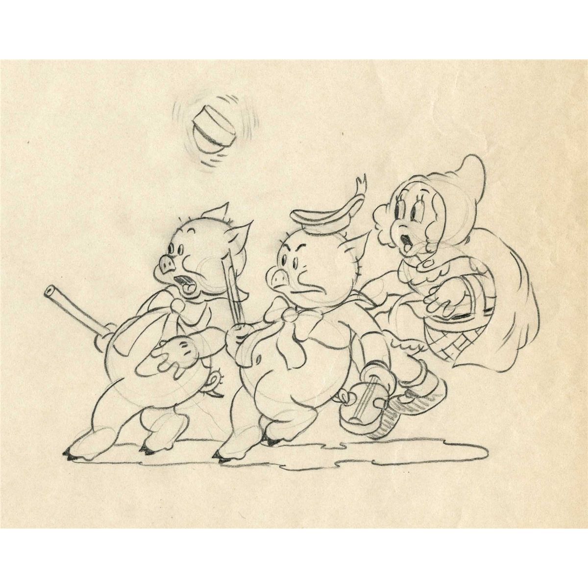 1200x1200 Two Original Production Drawings From The Big Bad Wolf