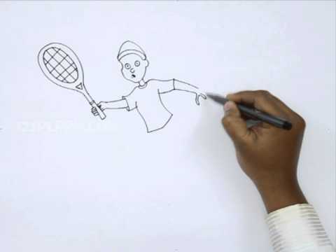 480x360 How To Draw A Boy Playing Tennis