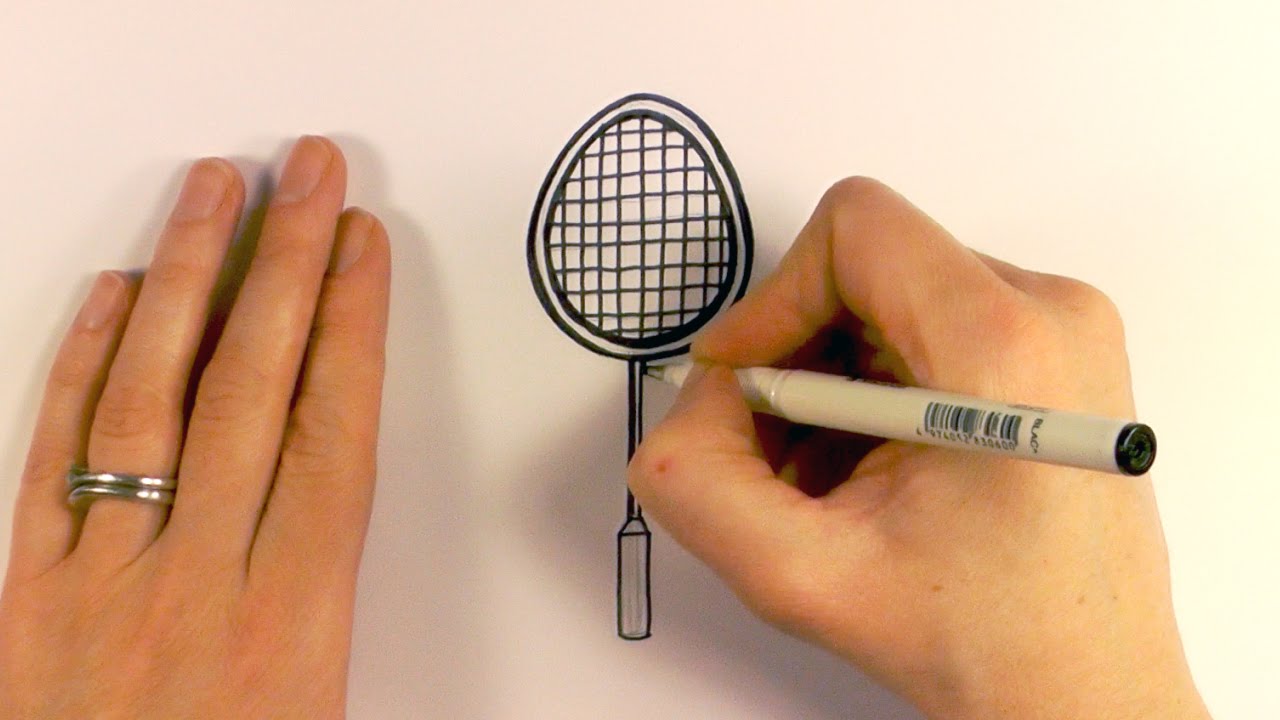 1280x720 How To Draw A Cartoon Badminton Racquet