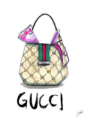 284x400 Cho Gucci Bag Drawing Illustration
