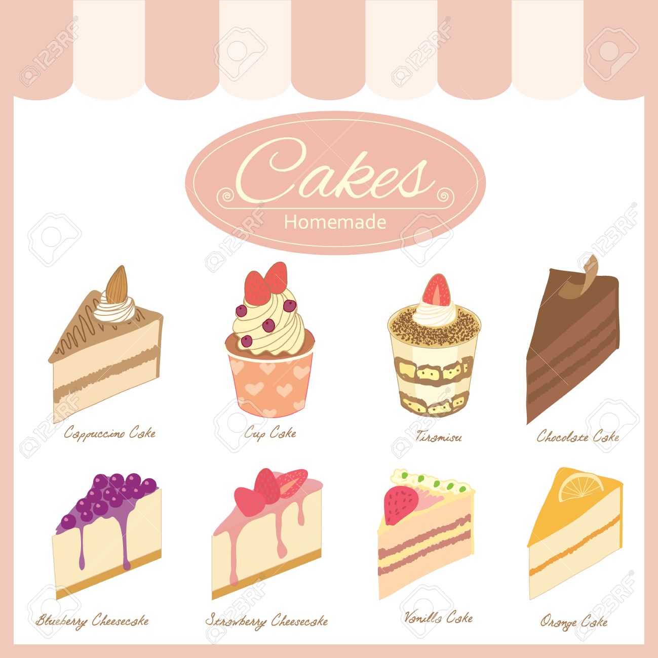 1299x1300 Drawing Bakery Cafe.the Cakes Show On Shop Window And Decorate