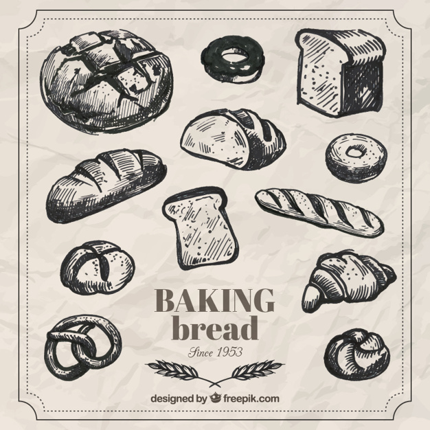 626x626 Hand Drawn Baking Bread Pack Vector Free Download