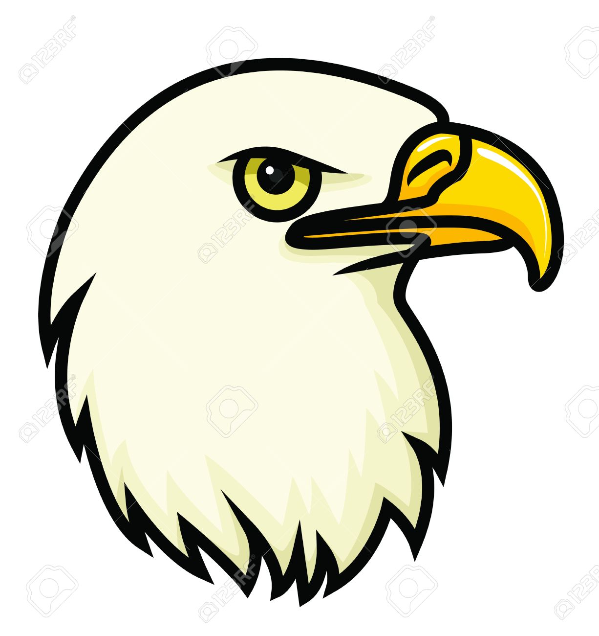 1226x1300 A Cartoon Vector Drawing Of A Bald Eagle S Face Royalty Free