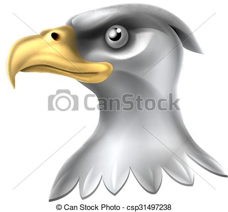 450x419 Eagle Head Design. An Illustration Of A Shiny Metallic Bald