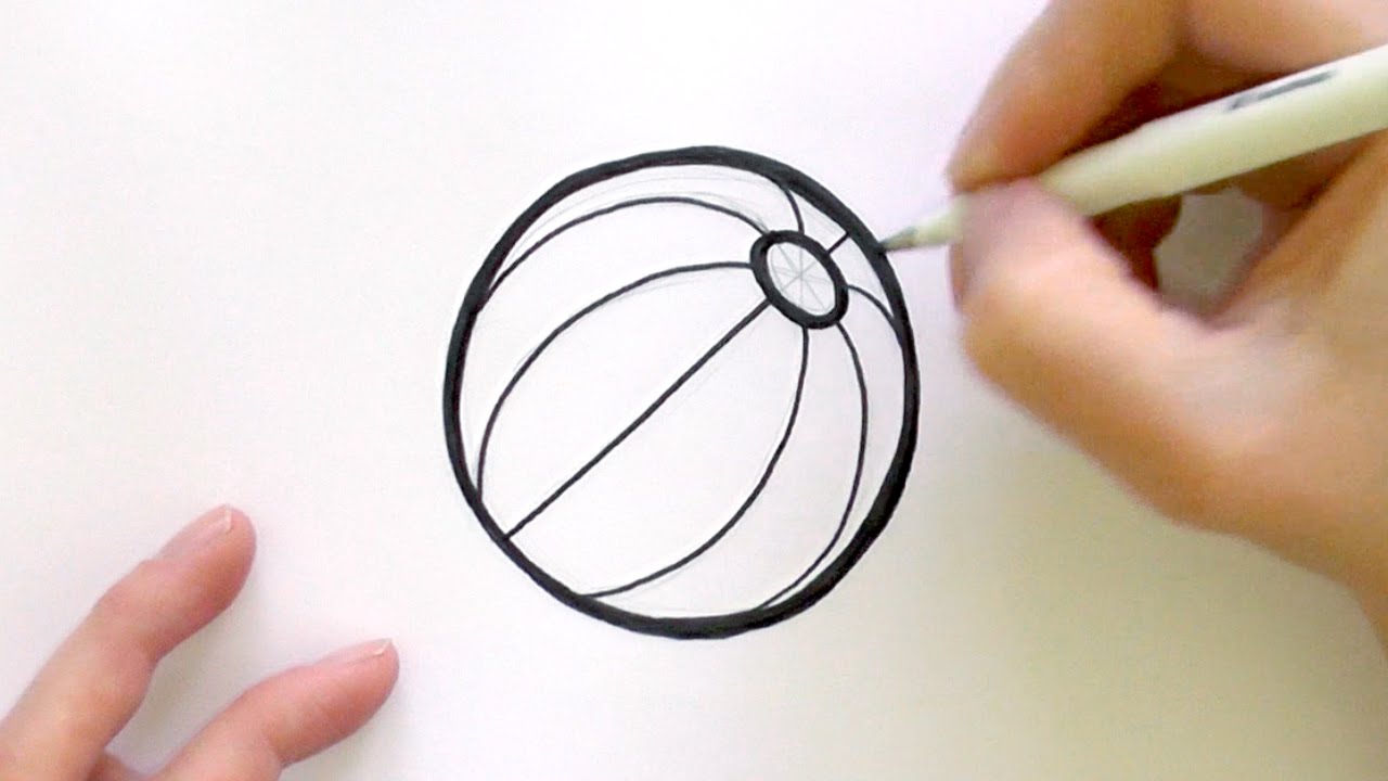 1280x720 How To Draw A Cartoon Beach Ball