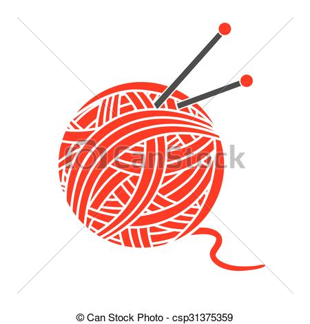 450x470 Ball Of Yarn And Needles Clipart Vector