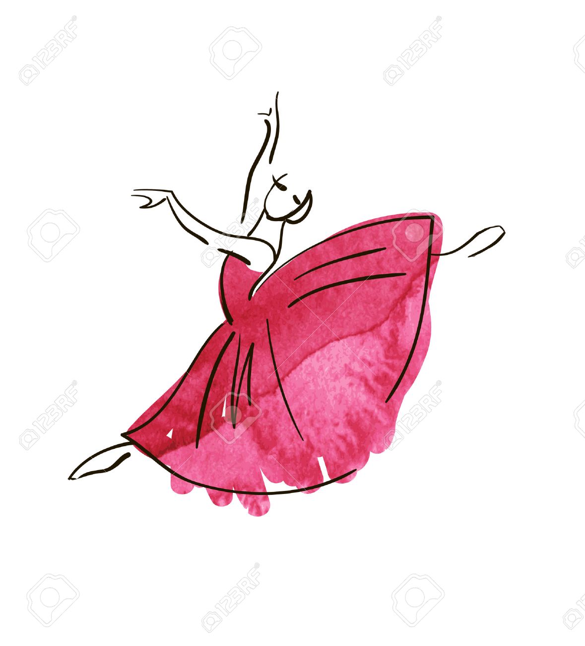 1179x1300 Vector Hand Drawing Ballerina Figure Royalty Free Cliparts