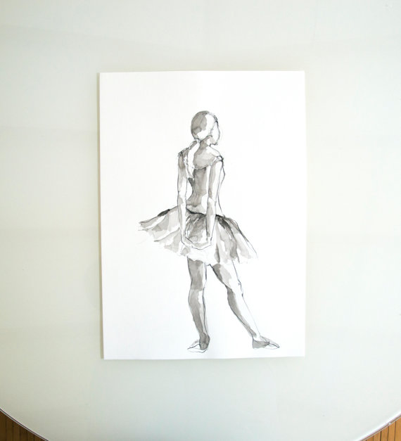 570x627 Original Ballerina Pencil Drawing On Paper Edgar Degas