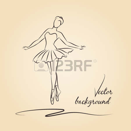 450x450 Sketch Of Ballerina. Expressive Performance Girl Ballet Drawing