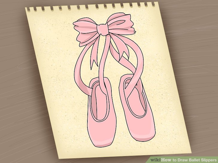728x546 2 Easy Ways To Draw Ballet Slippers (With Pictures)