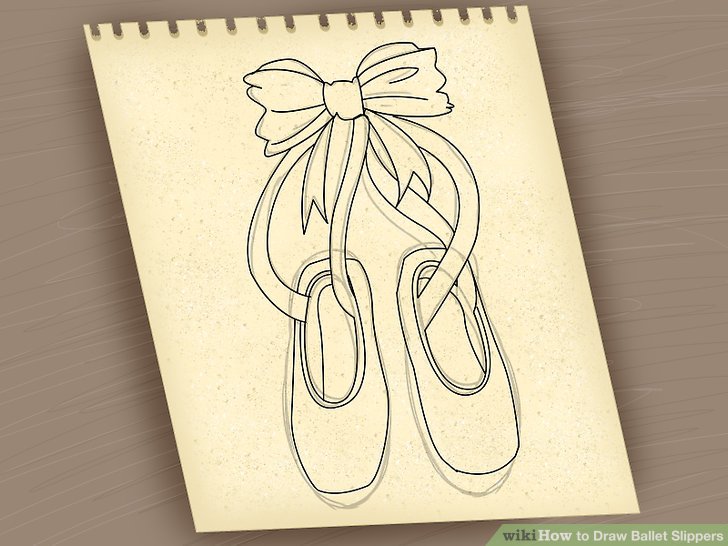 728x546 2 Easy Ways To Draw Ballet Slippers (With Pictures)