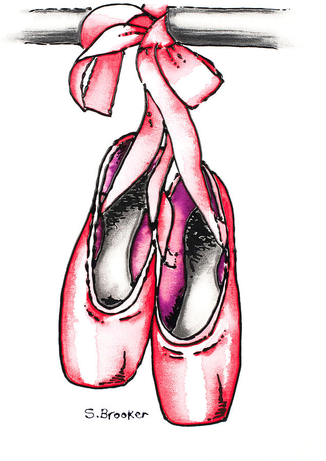 636x900 Ballet Slippers Painting By Susan Brooker