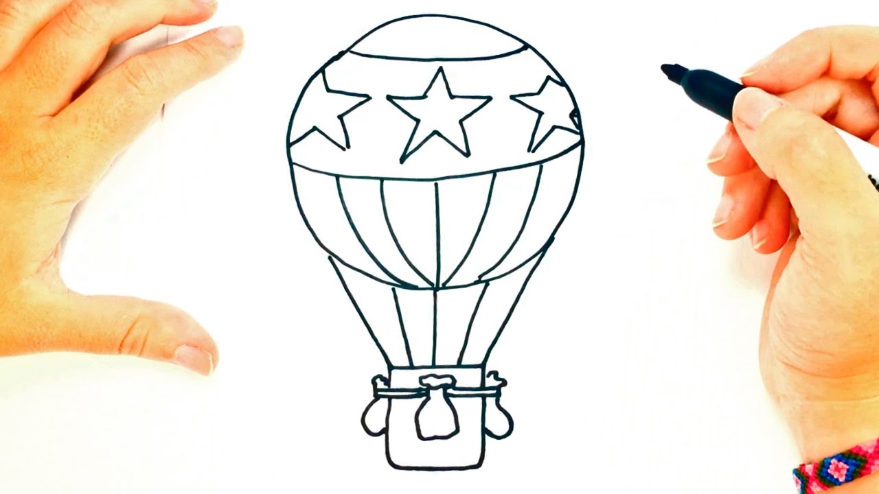 1280x720 How To Draw A Hot Air Balloon Hot Air Balloon Easy Draw Tutorial